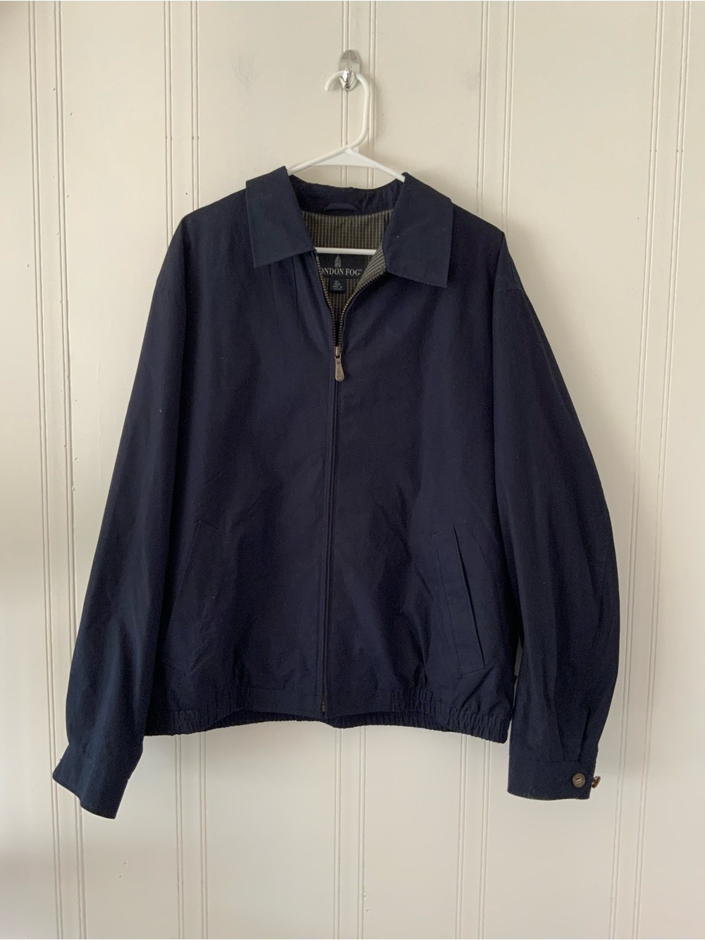 London Fog Dark Navy Zip-Up Bomber Jacket